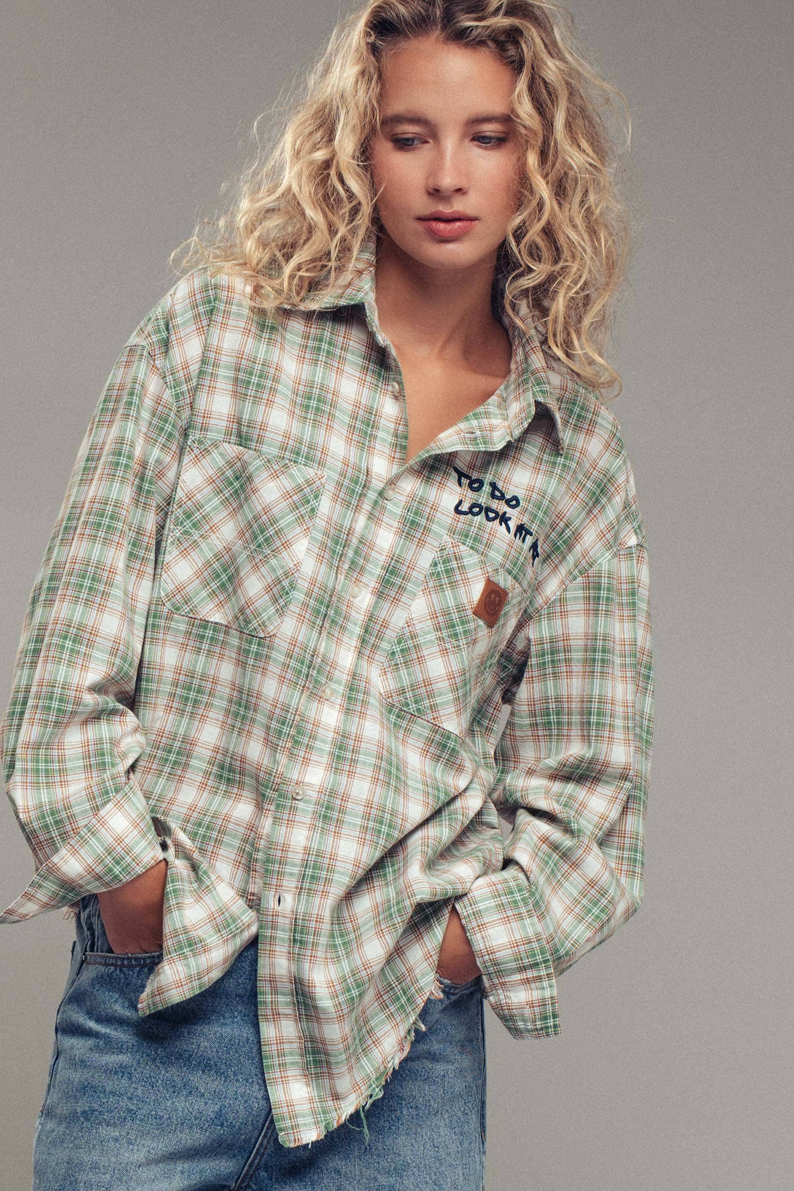 Urban Daizy - Wholesale Button Down Shirt - Women's - "TO DO LOOK AT ART" Embroidered Boho Top7