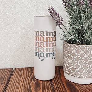 20 Oz Stainless Steel Tumbler With Strawmama to an Angel Baby 
