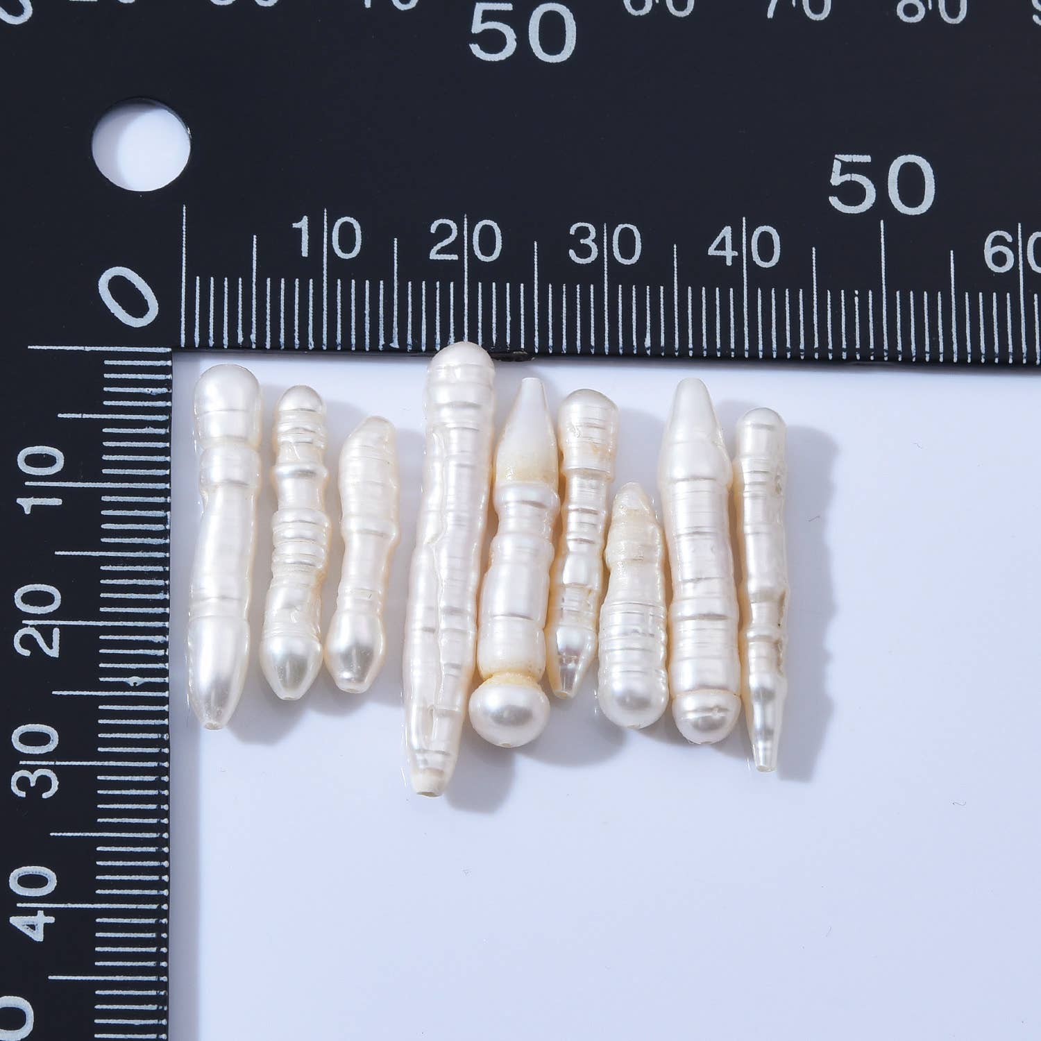 Beads Creation - Wholesale Beads - Top to Bottom Drill Pearl Bead Toothpick Pillar Pearl FWP0116