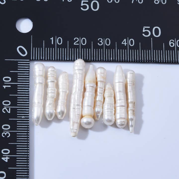 Beads Creation - Wholesale Beads - Top to Bottom Drill Pearl Bead Toothpick Pillar Pearl FWP0116
