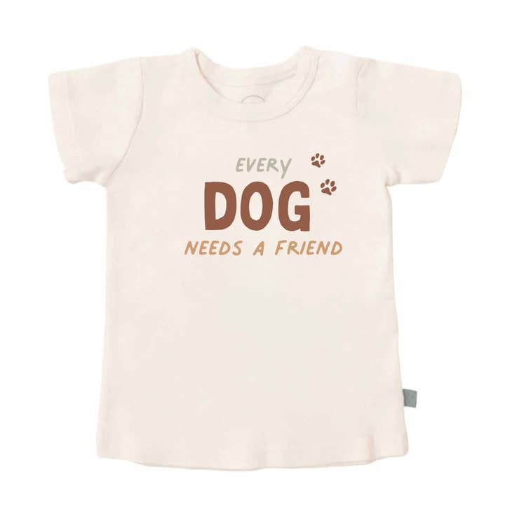 kid organic graphic tee | Every Dog Needs a Friend for wholesale by Finn + Emma