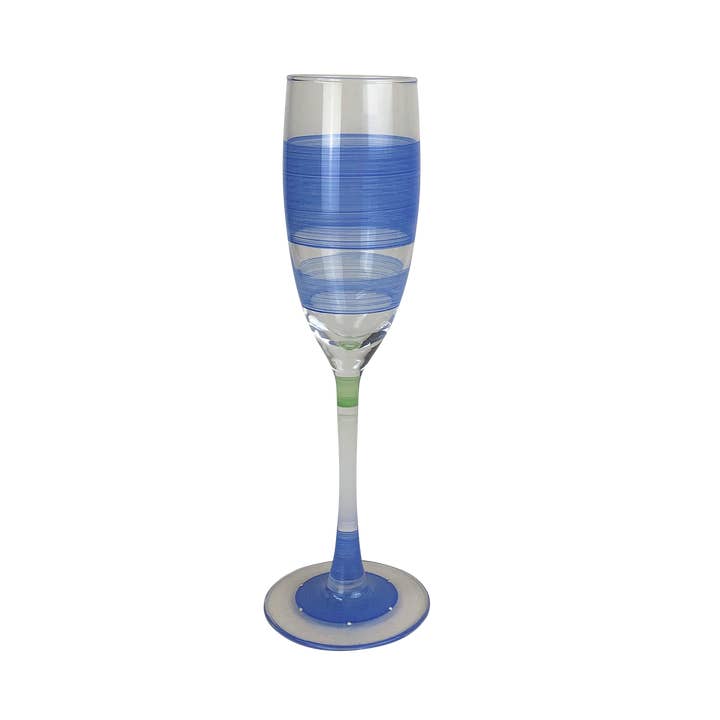 Verres à champagne Cape Cod Cottage Blue pour la vente par Golden Hill Studio