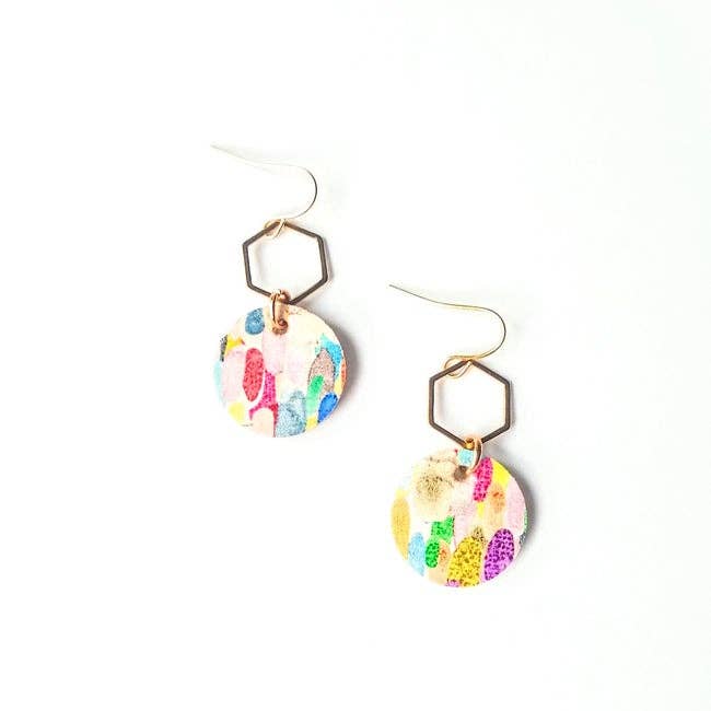 Chrisette Mini Leather Earrings for wholesale by Spoon & Theory Handmade