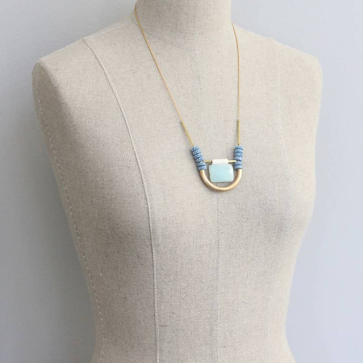 David Aubrey Jewelry - Wholesale Beaded/Pearl Necklace - KYL224 amazonite and lava bead necklace