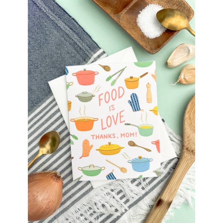 Yeppie Paper - Wholesale Mother's Day Card - Food is Love Pots and Pans Foodie Mother's Day Card