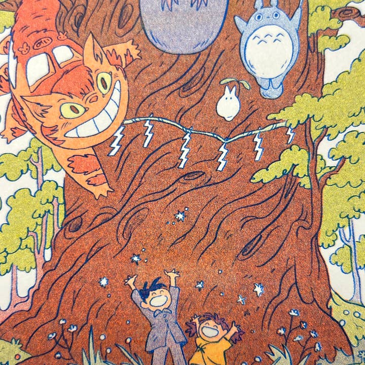 Natalie Andrewson – wholesale Art print – Totoro Small Riso Print