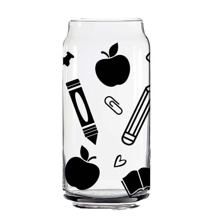 Teacher Pop Glasbecher mit transparentem Strohhalm und Bambusdeckel für den Großhandel von Smile Graphics and Design