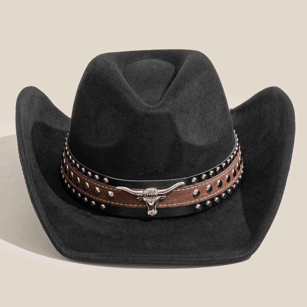 Anarchy Street - Wholesale Fedora - Women's - Layered Western Bull Head Strap Cowboy Hat5