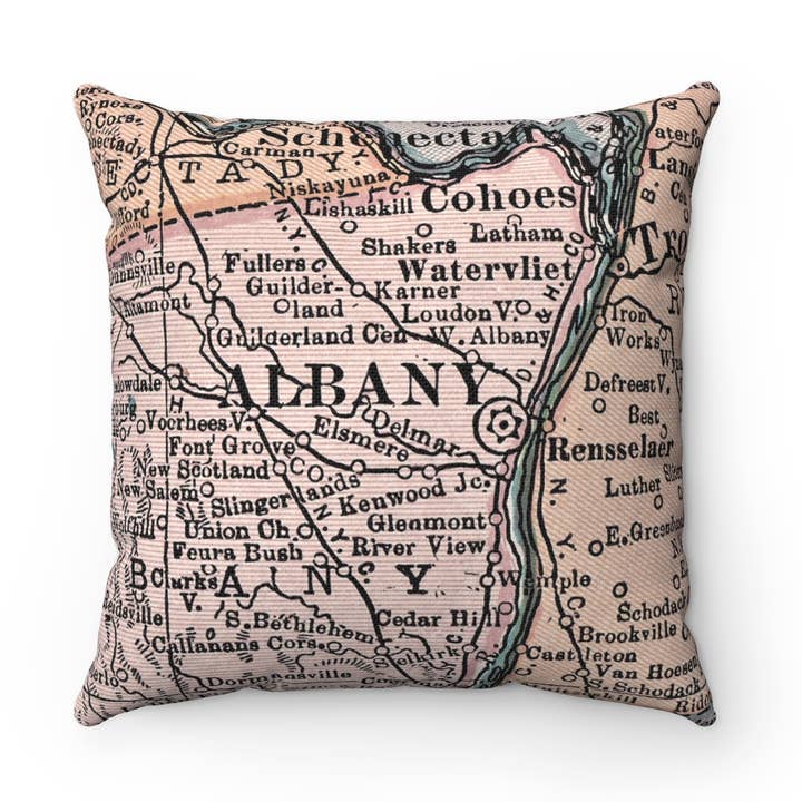 Albany New York Map Throw Pillow Decorative Pillow for wholesale by Daisy Mae Designs