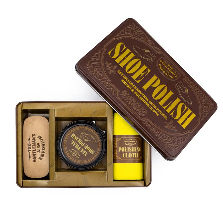Robert Frederick Ltd - Wholesale Shoe polish – Unisex - The Gentleman’s Emporium Shoe Polish Kit - Retro Tin Shoe Care Set3