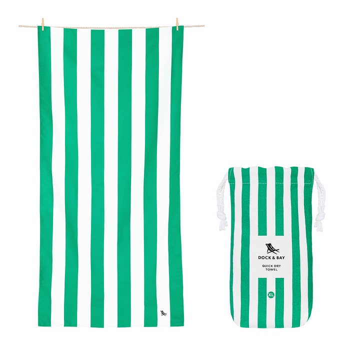 Dock & Bay Beach Towel Cabana Collection XL 100% Recycled Cancun Green for wholesale by Until Pty Ltd