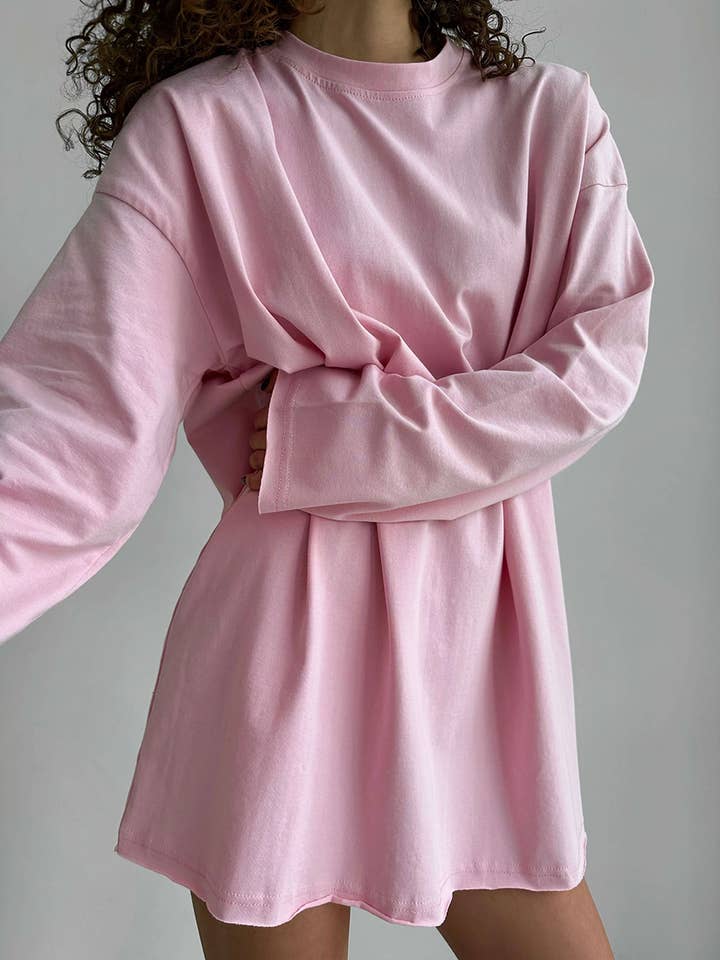 Rosa Clothing - Wholesale T-Shirt - Women's - Oversized long sleeve cotton t-shirt women tee18