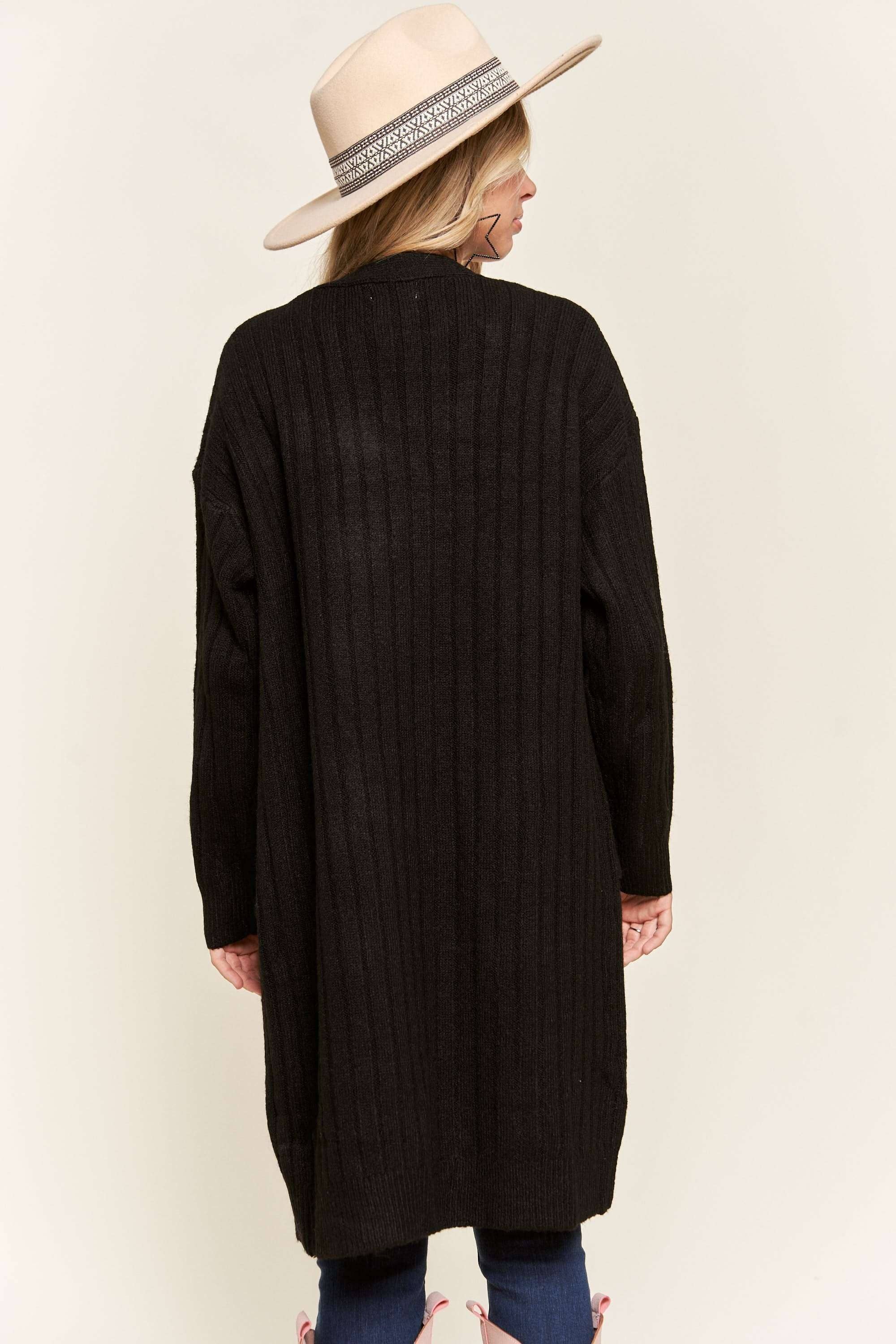 Madelyn - Wholesale Cardigan - Women's - LESW2616-CABLE KNIT OPEN CARDIGAN14