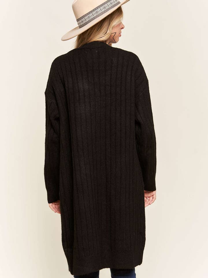 Madelyn - Wholesale Cardigan - Women's - LESW2616-CABLE KNIT OPEN CARDIGAN14