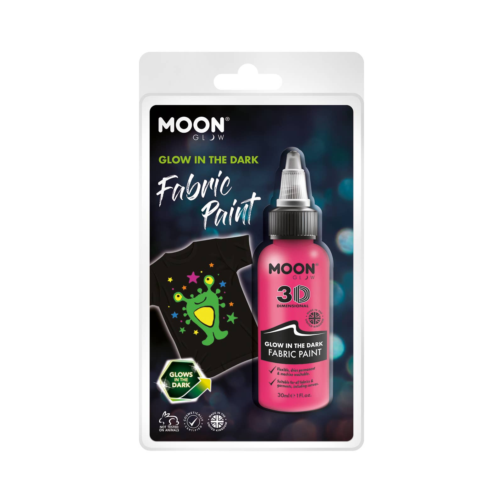 Moon Makeup - Wholesale Fabric Paint - Clamshell - Glow in the Dark Fabric Paint, 30ml4