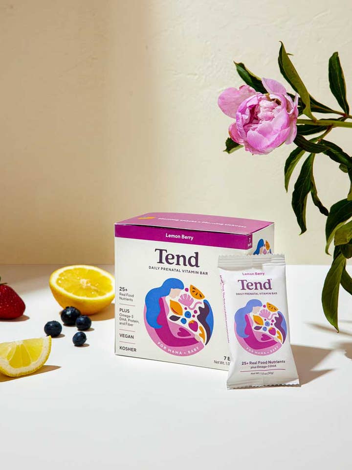 Lemon Berry Prenatal Vitamin Bar (28 bars) for wholesale by Tend