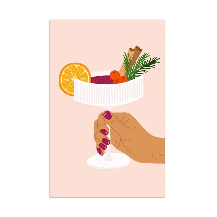 Mini card - Christmas gift tag - cocktail glass for wholesale by Muchable