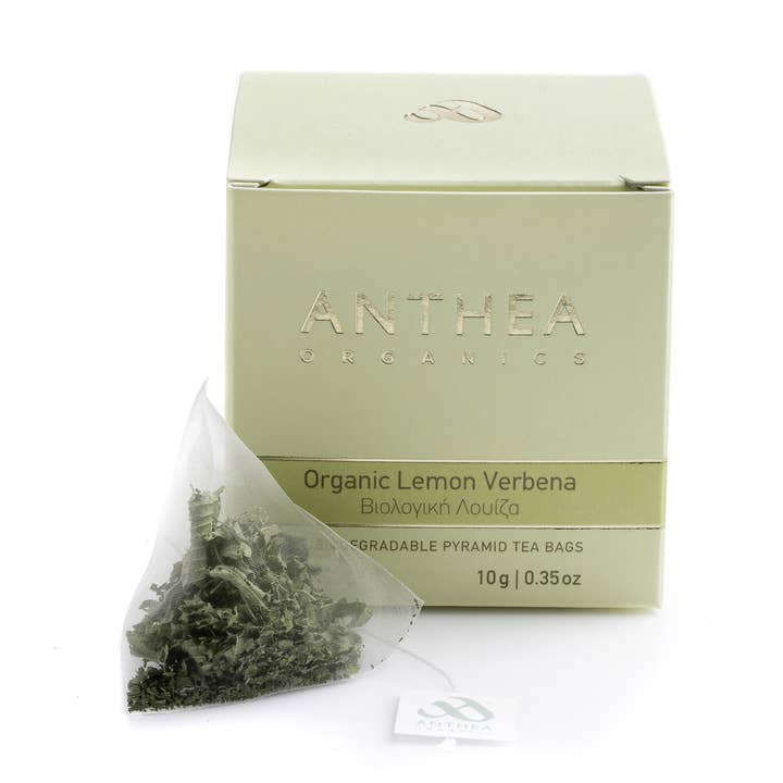 Organic Lemon Verbena Plastic Free Tea Bags for wholesale by Anthea Organics