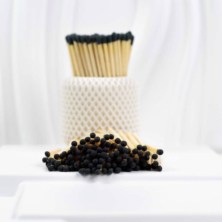 UniqueGiftsAG - Vendita all'ingrosso Fiammifero - Fiammiferi in legno con testa nera da 9,5 cm, ricarica fiammiferi
