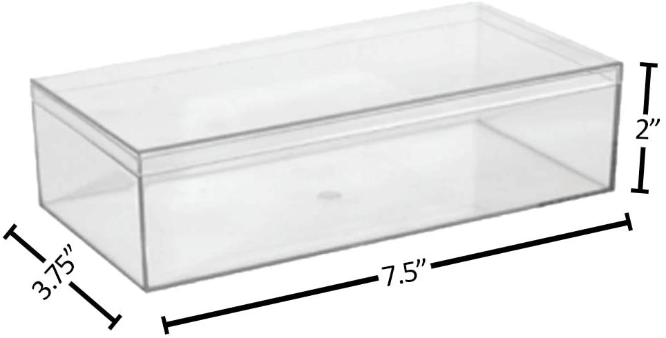 Hammont - Wholesale Gift Box - Clear Acrylic Boxes 4 Pack 7.5"X3.75"X2"1