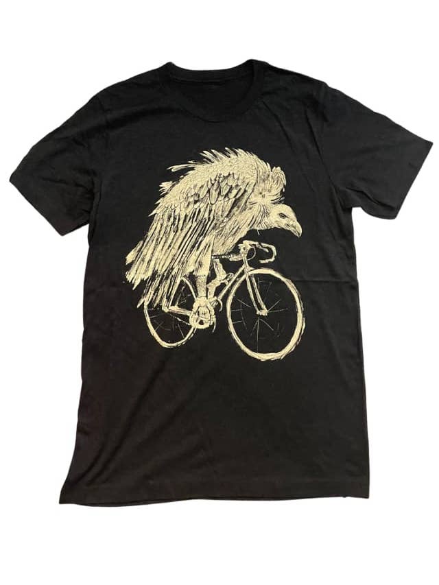 Dark Cycle Clothing - Wholesale Screen Printed T-Shirt - Men's - Vulture on A Bicycle Men's/Unisex Shirt3