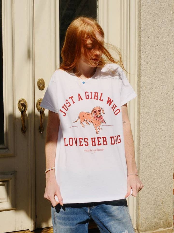 Just a Girl Who Loves Her Dog Graphic T-shirt for wholesale by Mure and Grand