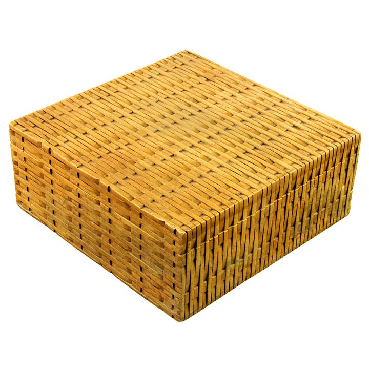 Wicker Weave Square Decorative Soapstone Trinket Decor Box for wholesale by The Niger Bend