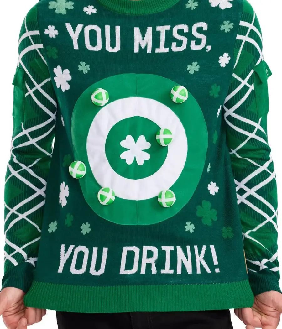 Tipsy Elves - Wholesale Knit Sweater - Men's - Men's St. Paddy's Day Drinking Game Interactive Game Sweater2