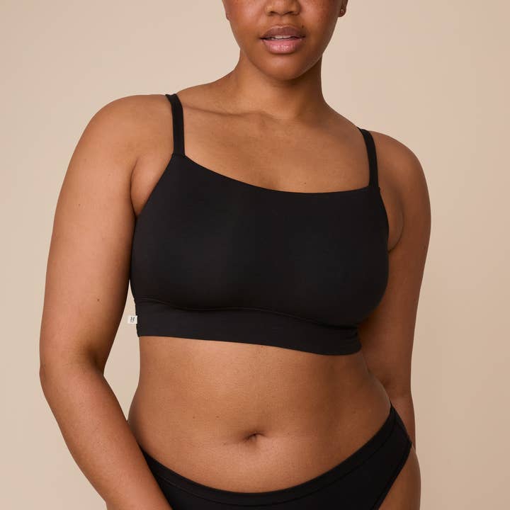 Cloud Cotton Thin Strap Bralette - Black for wholesale by Harper Wilde