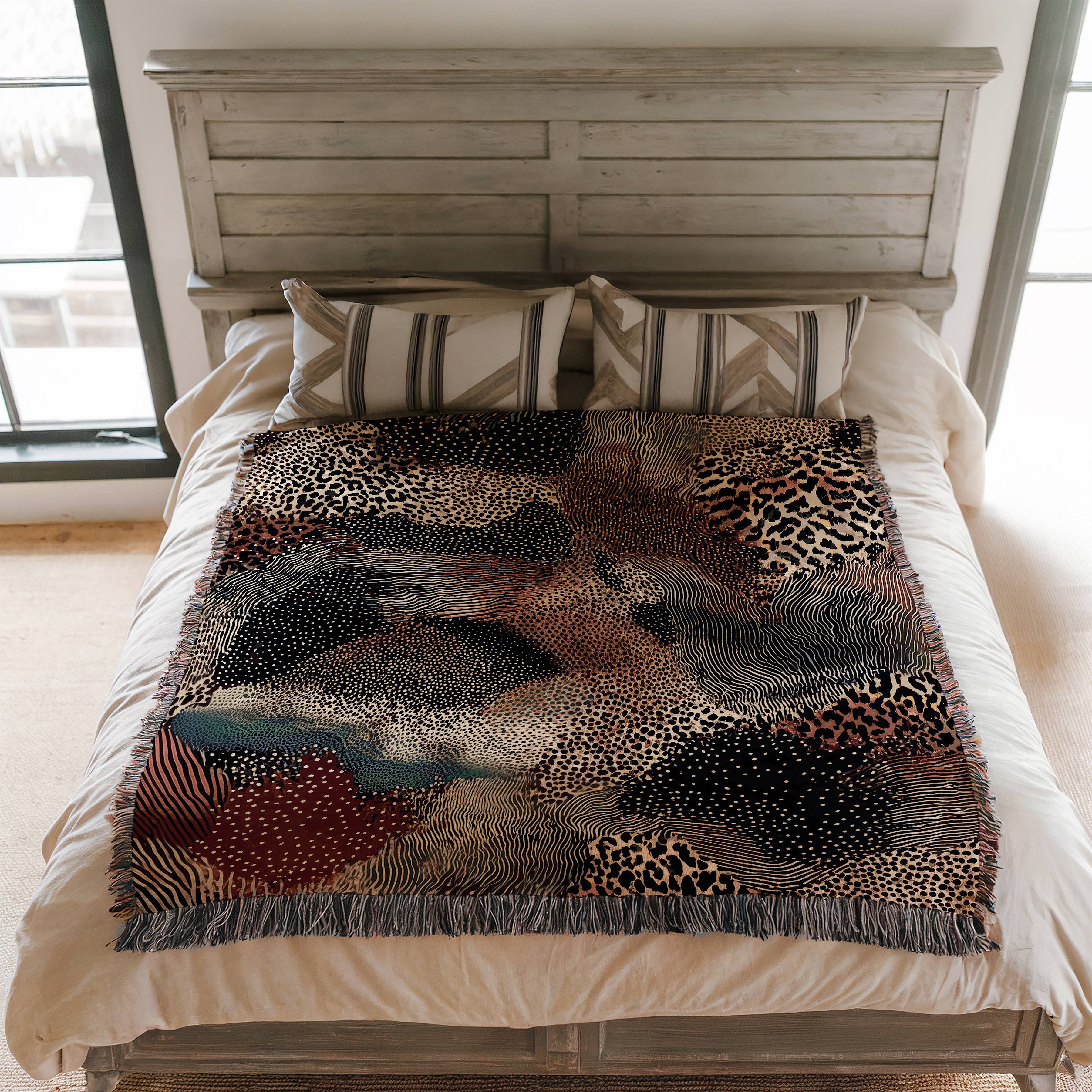 CasaIuliia – Großhandel Überwurfdecke – Abstrakte Leoparden-Decke, Schicke Jacquard-Decke mit Tiermuster3