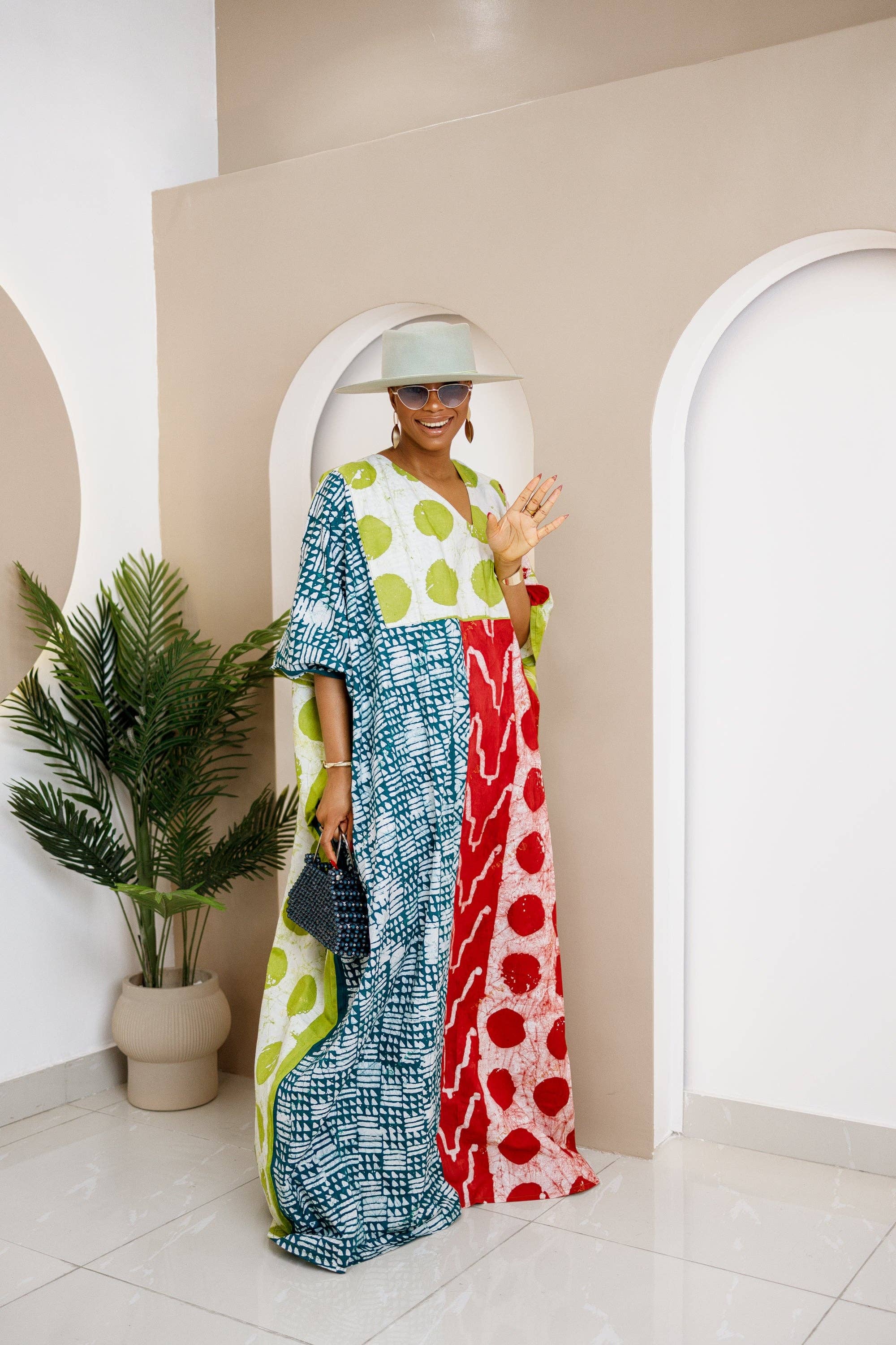 DUA MENKA - Wholesale Kaftan - Women's - Ndenkem Hand-Dyed Adire Kaftan1