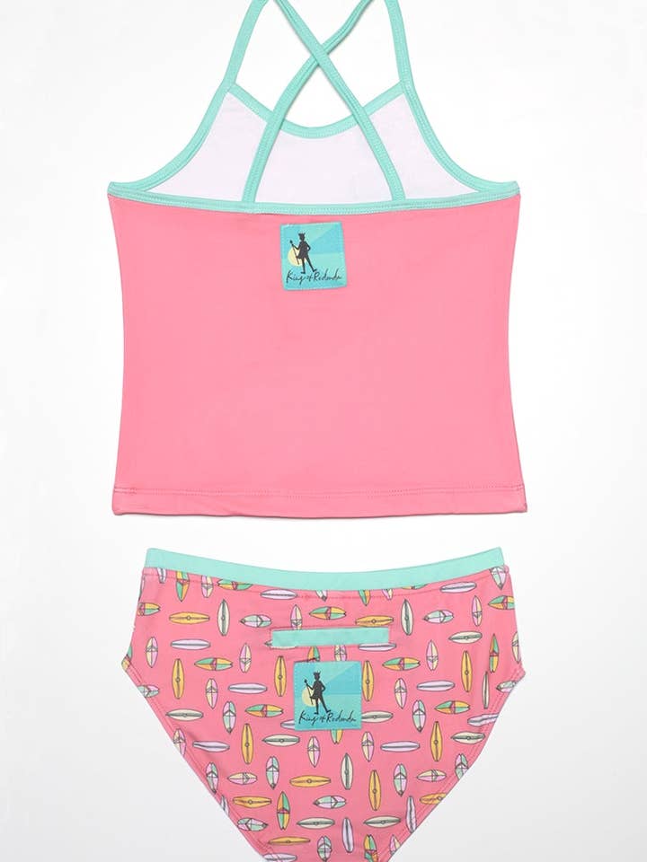 Talula Raspberry Surfboard Tankini Set for wholesale by King of Redonda