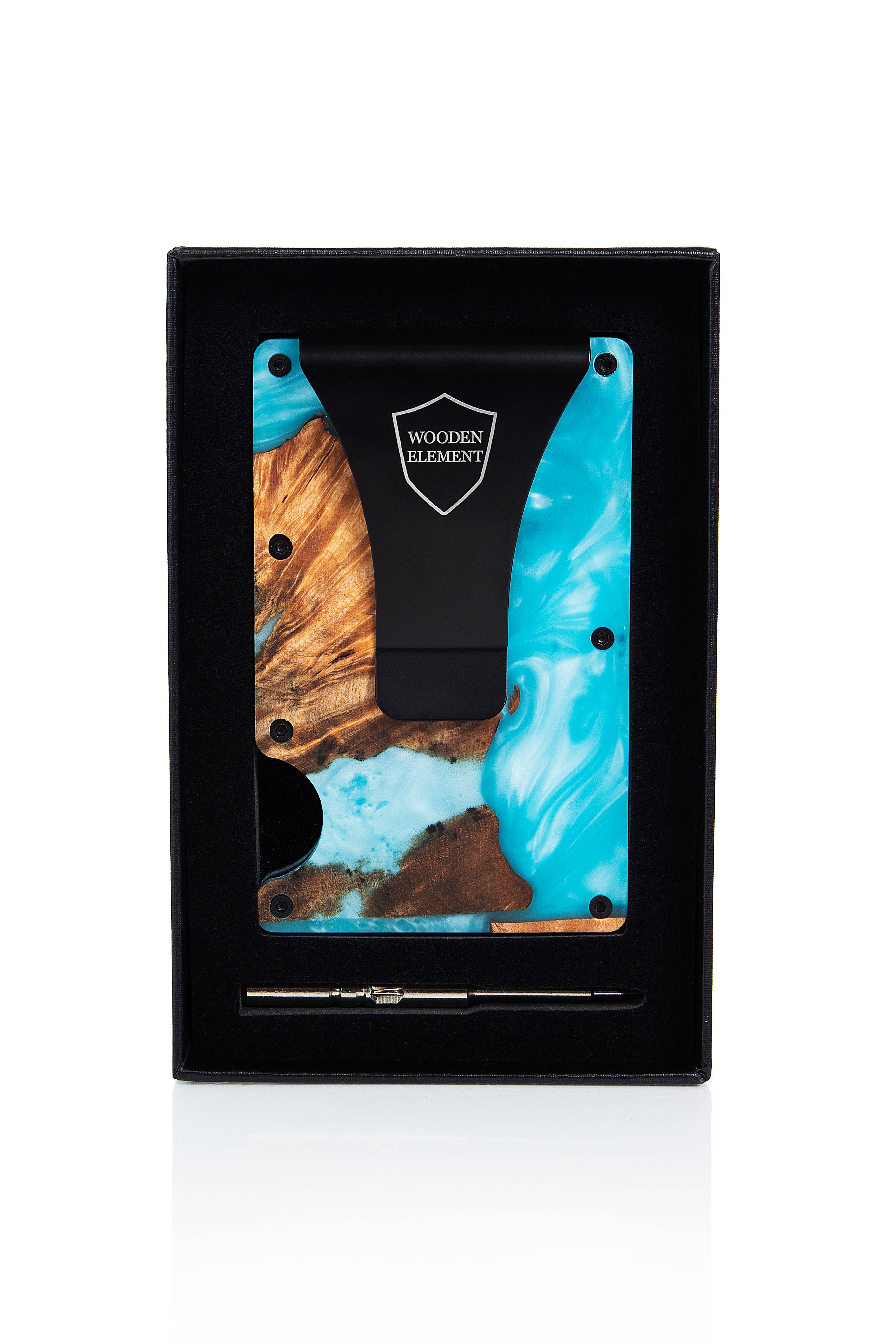 Wooden Element - Vente Présentoir – accessoires - Présentoir à portefeuilles avec 24 portefeuilles en bois et résine16