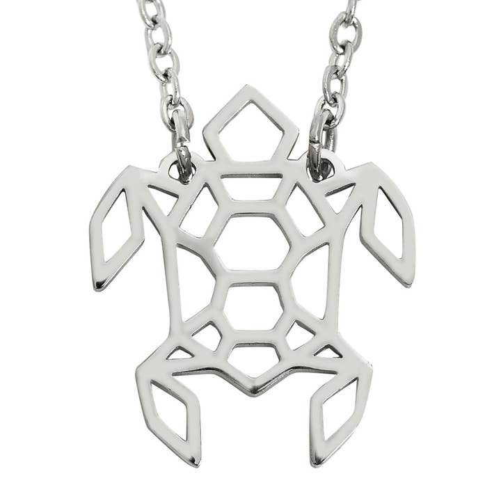 Annie Oak - Venta al por mayor Collares con colgantes/abalorios - Collar Turtle Geometric Plata2