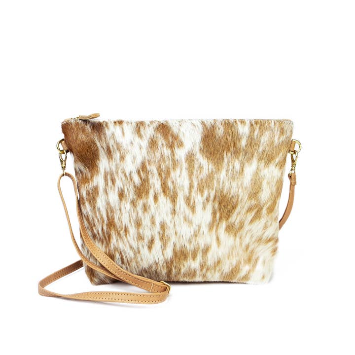 Mini Hobo - Pelo maculato caramello su pelle per la vendita all'ingrosso da parte di Primecut