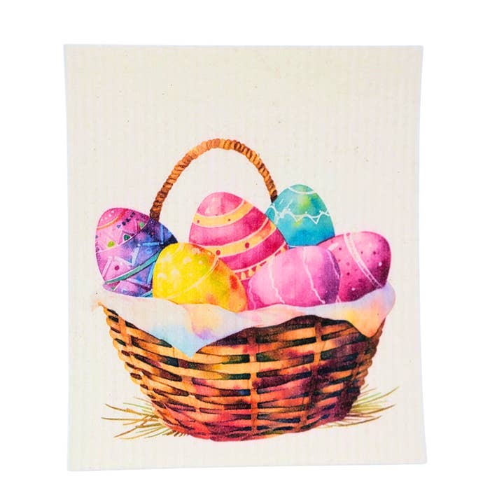 Panier de Pâques en chiffon suédois - Décoration de printemps pour la vente par Home Accents By Driftless