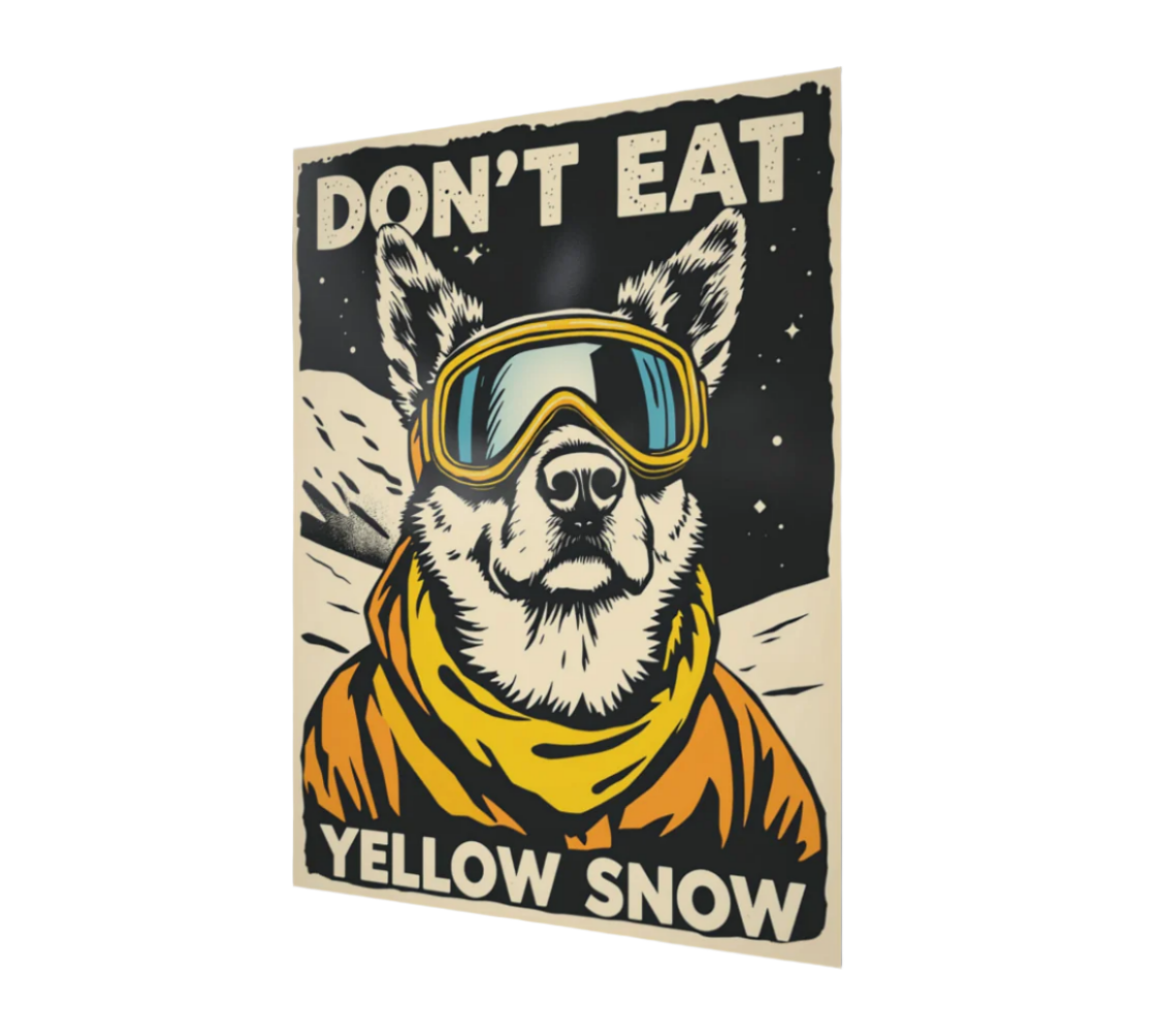 Sofs Designs - Wholesale Poster - Poster Don't eat yellow snow for your home made with our Ski art style graphics1