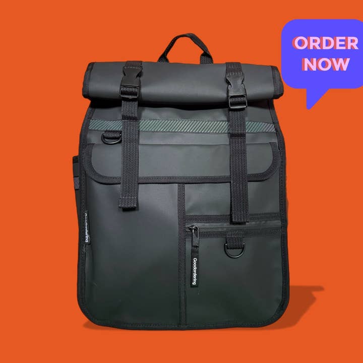 (pre order) ECO Monochrome Rolltop Backpack Pannier Black 3.0 for wholesale by Goodordering