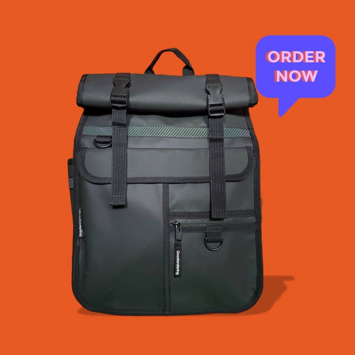 (pre order) ECO Monochrome Rolltop Backpack Pannier Black 3.0 for wholesale by Goodordering