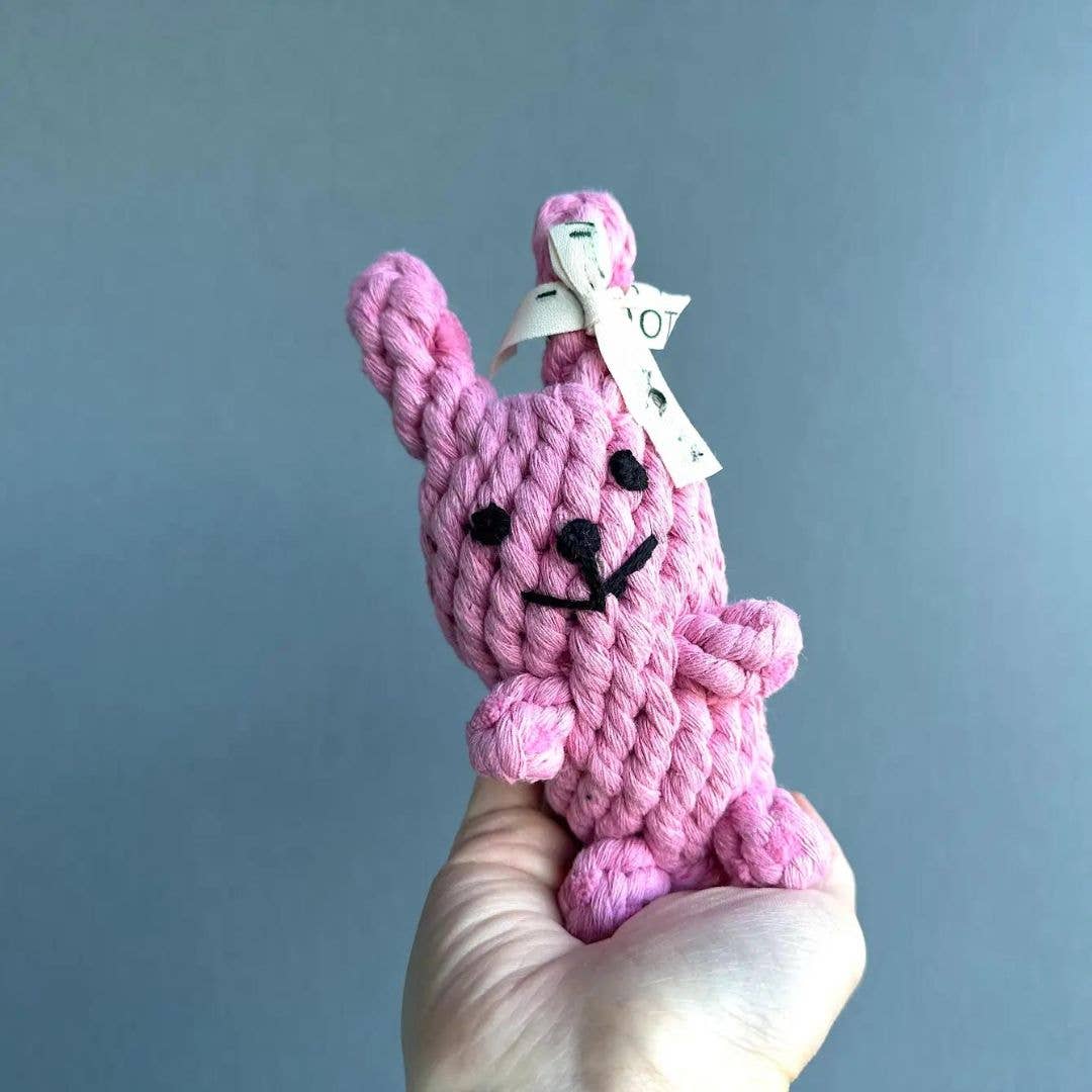 Monli Handcrafted Pet Toys – wholesale Leksak - Katt och hund – Rosa kanin husdjursrepleksak | Hund- och kattrepeleksaker0