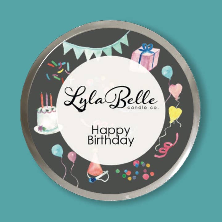 Happy Birthday Wax Melt Pot for wholesale by Lyla Belle Candle Co.