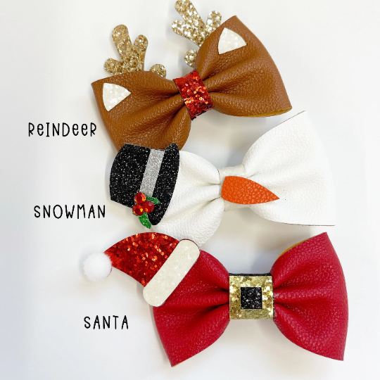 Golden Dot Lane - Wholesale Hair Bow - Kids - Favorite Holiday Faux Leather Glitter Bows1