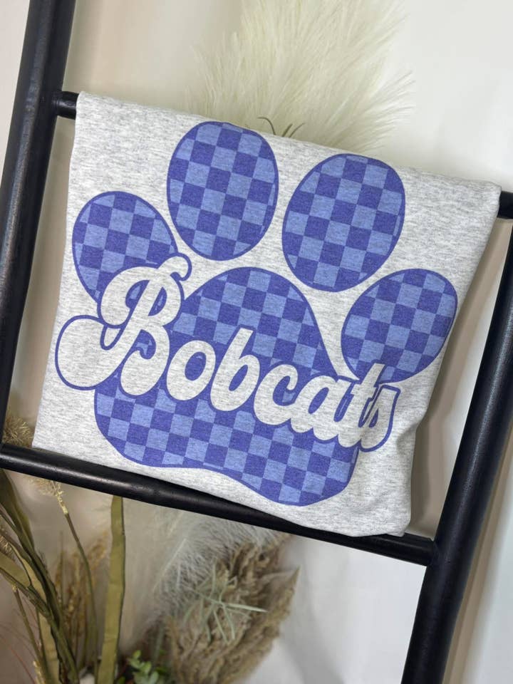 Checkered Bobcats Paw -Tee- for wholesale by It's A Tee Party