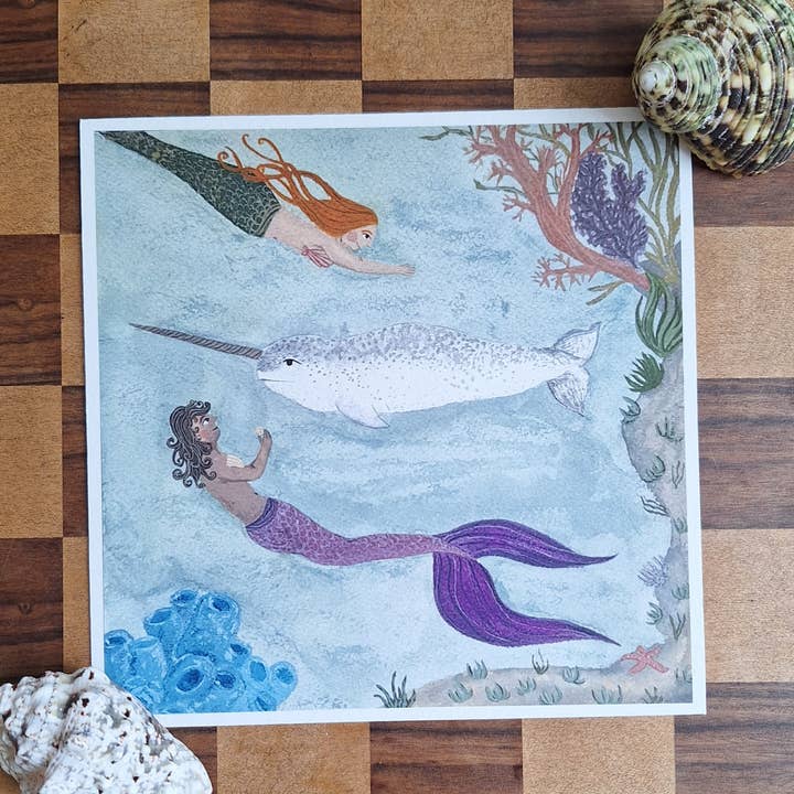Mer friends 7x7 Art print for wholesale by LYDIAMAE