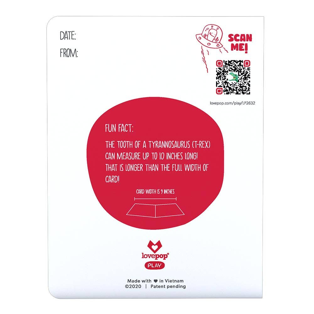 Lovepop Cards - Wholesale Birthday Card - Playpop Card™: 4.5"x5.9" T-Rex Birthday, Pop-Up Cards6