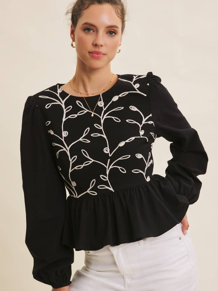 BLOUSE BABYDOLL BRODÉE AU CROCHET CHIC CAMPAGNE pour la vente par in february