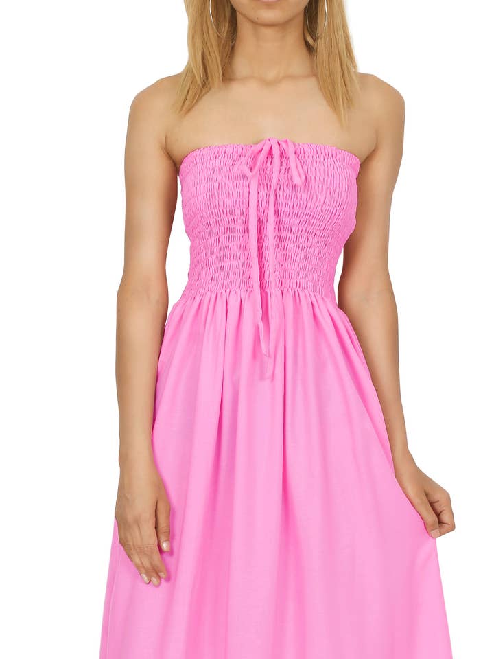 LA LEELA Women Strappy Maxi Evening Dress L-XL Magenta-AB240 for wholesale by LA LEELA \ HAPPY BAY