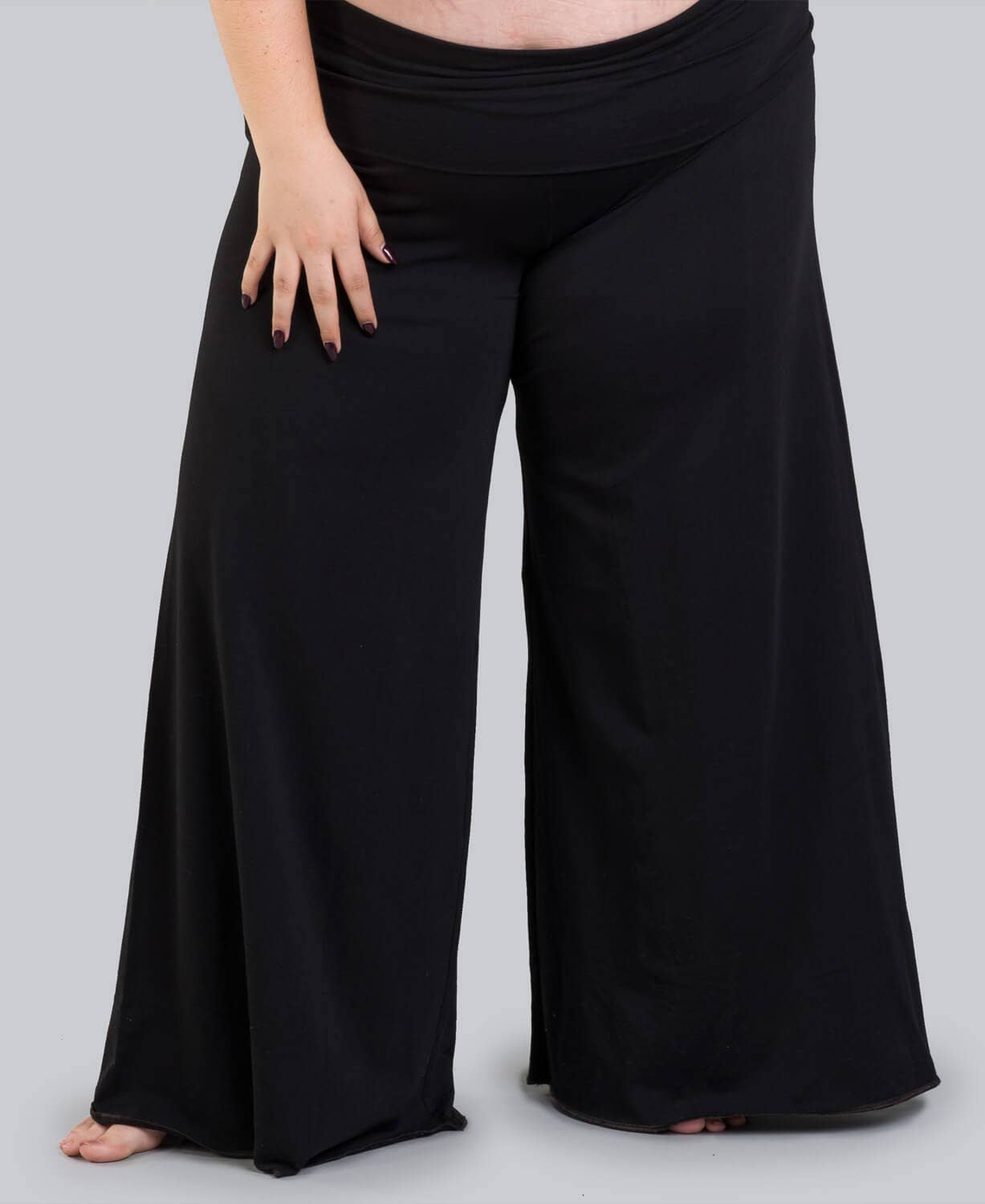 Organic Roll-Top Flowy Pants - Black for wholesale on Faire5