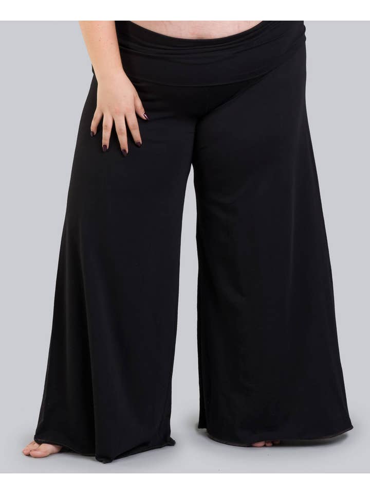 Organic Roll-Top Flowy Pants - Black for wholesale on Faire5
