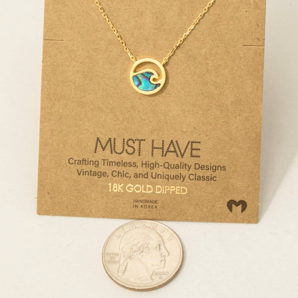 Fame Accessories - Wholesale Pendant/Charm Necklace - Wave Coin Pendant Necklace2
